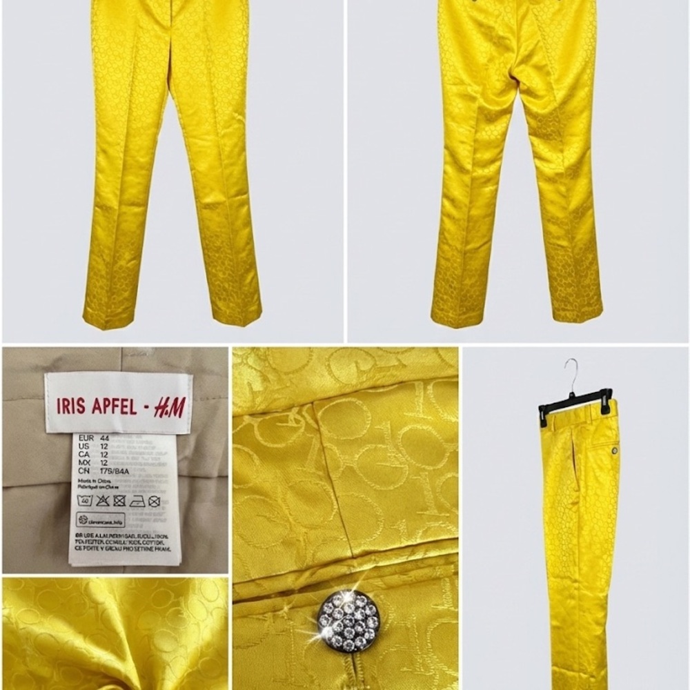 H&M Iris Apfel Vibrant Yellow Trousers